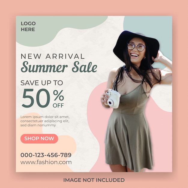 Summer sale banner social media post