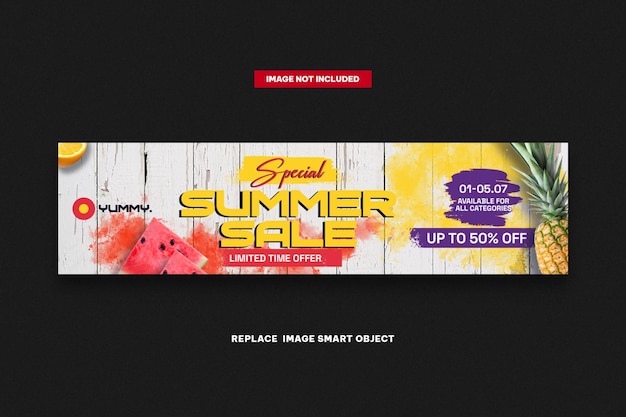 PSD summer sale banner web template