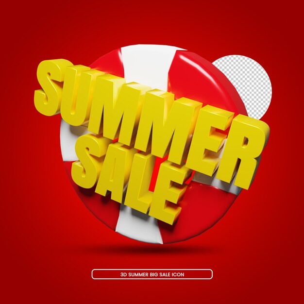 PSD summer sale discount 3d render