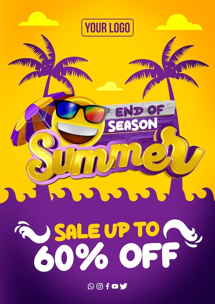 Summer sale end of season a4 template up to 60 off