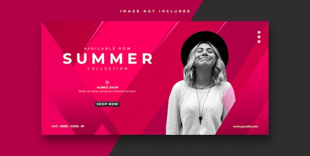 PSD summer sale fashion banner template