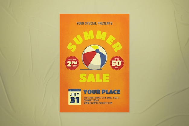 PSD summer sale flyer