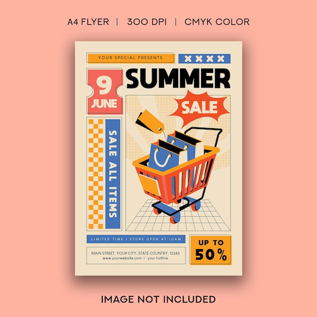 PSD summer sale flyer