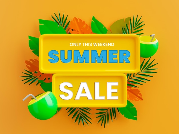 summer sale hot season social media post banner template
