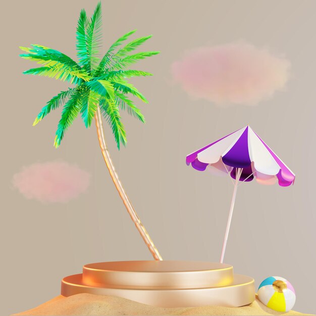 PSD summer sale palms flamingo sand beach ocean ice cream