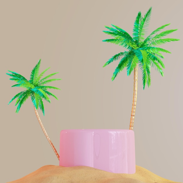 Summer sale palms flamingo sand beach ocean ice cream