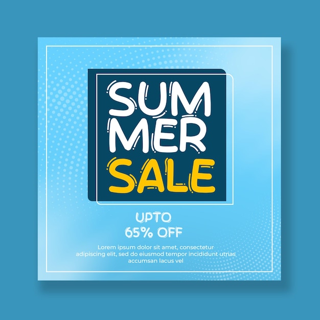 Summer sale poster or discount social media post design template