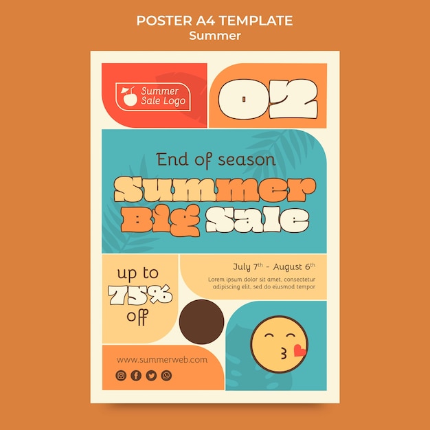 Summer sale poster template