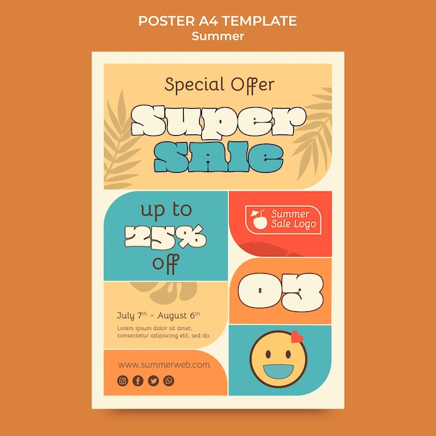 PSD summer sale poster template