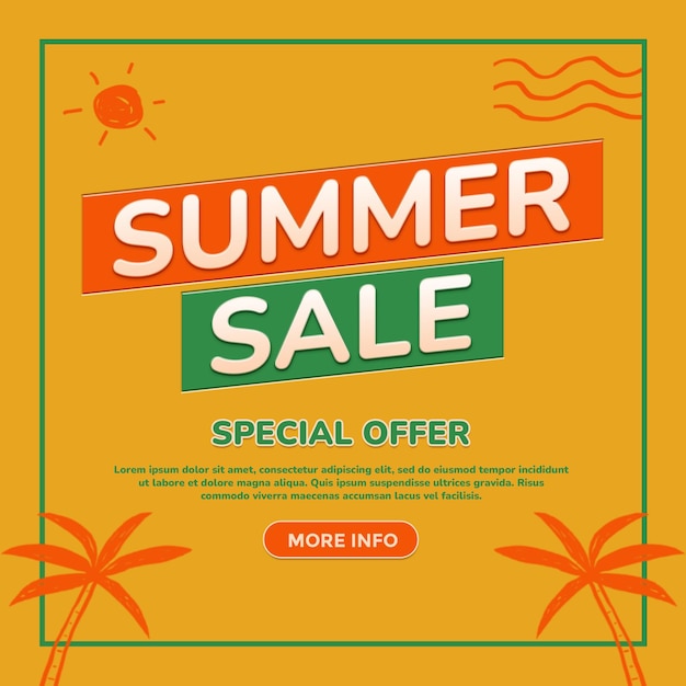 Summer sale social media flyer template