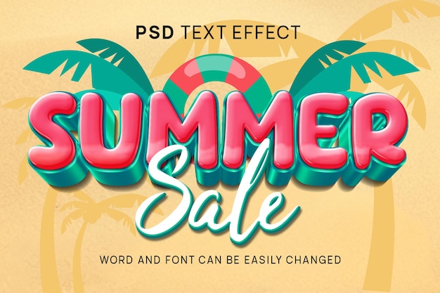 PSD summer sale text effect 3d psd