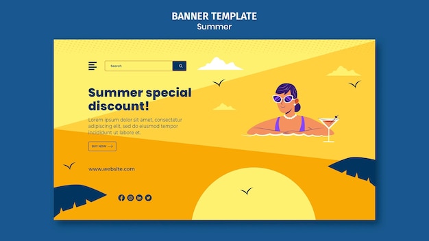 PSD summer sales banner template