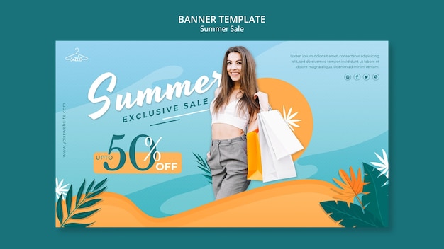 Summer sales banner template