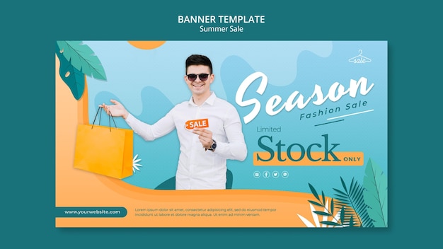 Summer sales banner template