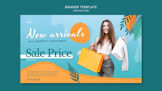 PSD summer sales banner template