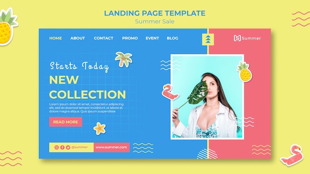 PSD summer sales landing page template