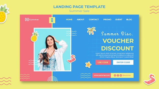 Summer sales landing page template