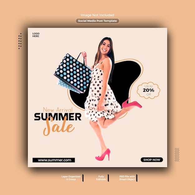 PSD summer sales social media and instagram posts