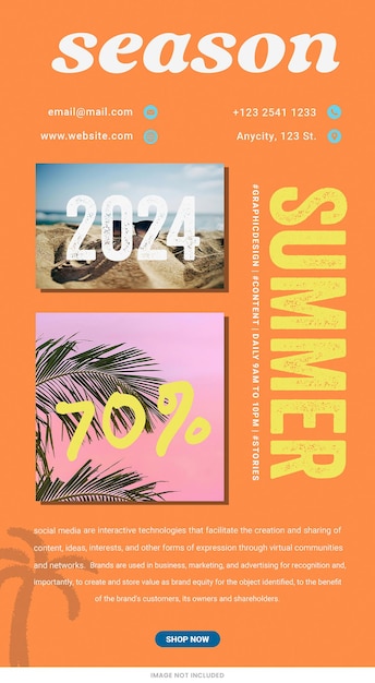 PSD summer season promo discount sale template psd design sociale media banner lay-out typografie