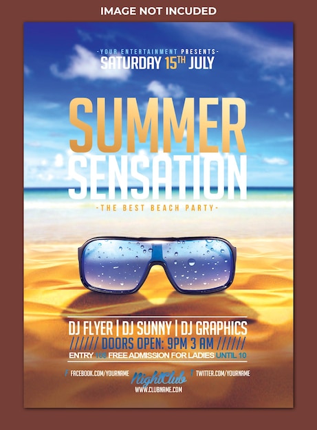 PSD summer sensation flyer template