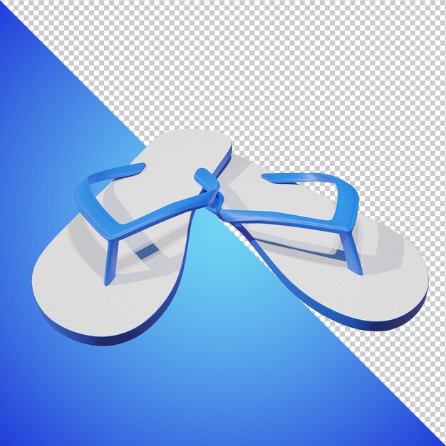 PSD summer slipper 3d rendering isolated