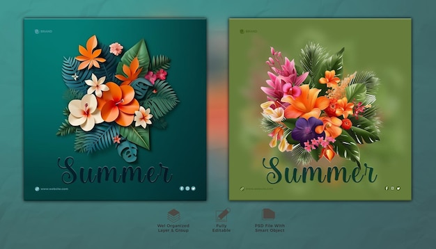 PSD summer social media banner template