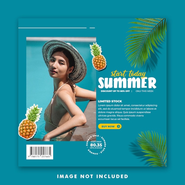 패션을위한 여름 소셜 미디어 게시물 템플릿