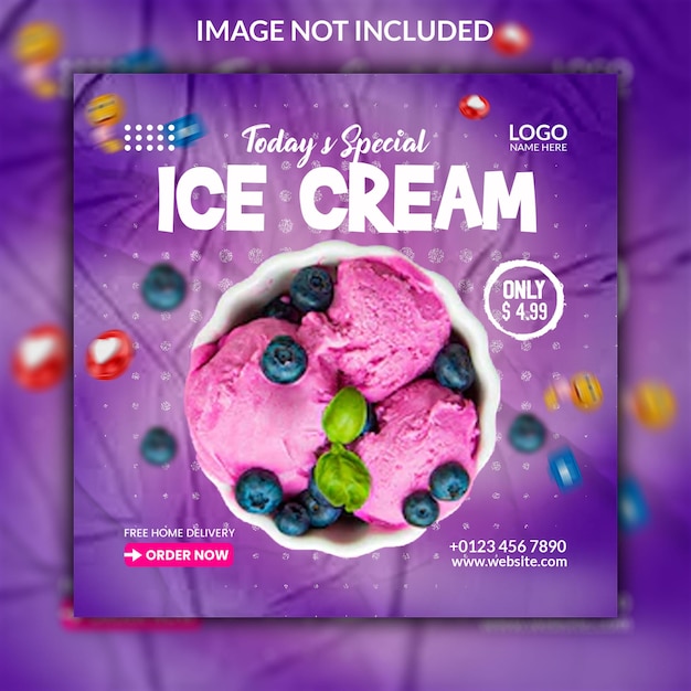 Summer special ice cream social media web banner post design