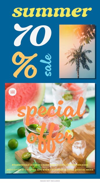 PSD summer special offer sale template psd design social media banner layout typography