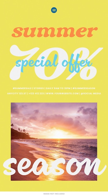 PSD summer special offer sale template psd design social media banner layout typography