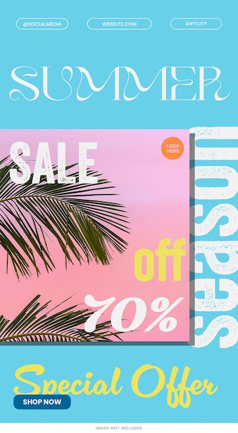 PSD summer special offer sale template psd design sociale media banner lay-out typografie