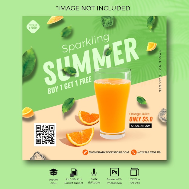 Summer Special Orange Juice Social Media Post