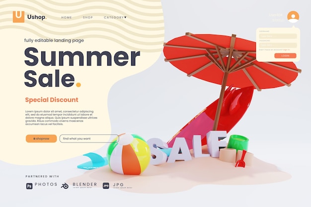 Summer special sale landing page