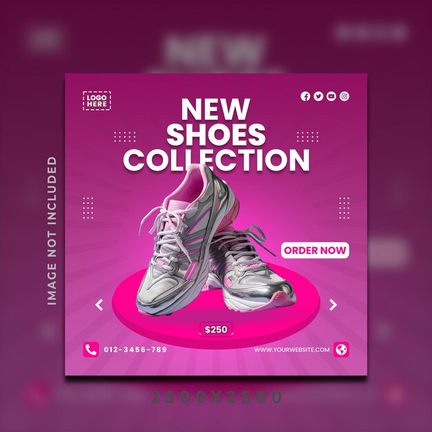 PSD summer special shoe or fashion sale social post template