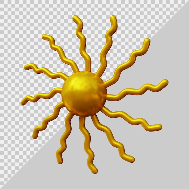 PSD summer sun with 3d modern style