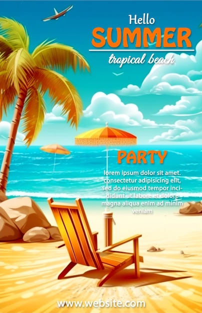 PSD summer template poster