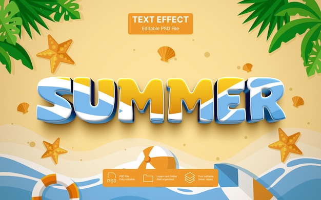 PSD summer  text effect