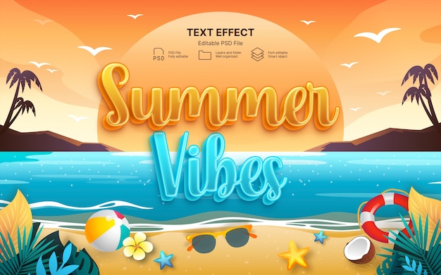 夏のテキスト効果