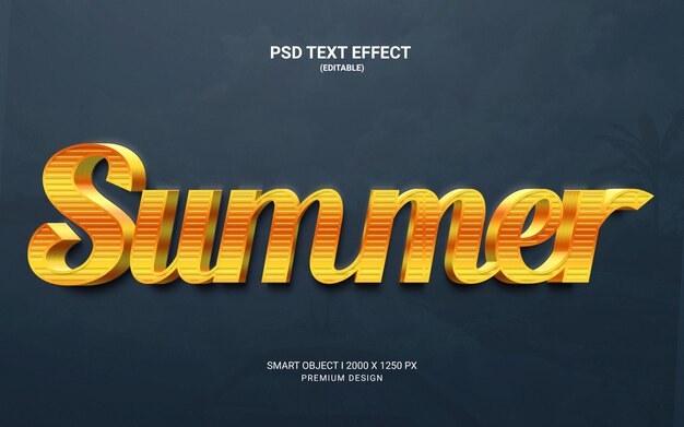 Summer text psd 3d effects font