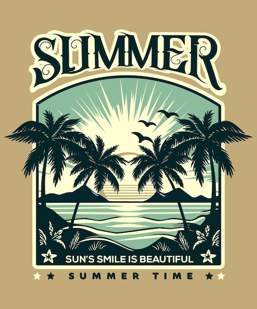 PSD summer theme tshirt design