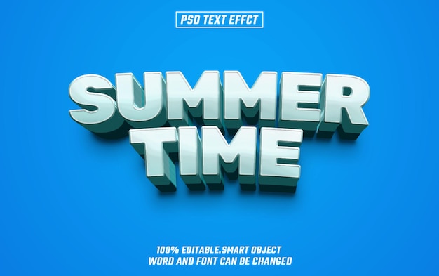 summer time editable text font effect 3d text for title
