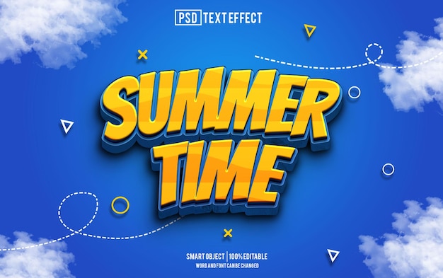 summer time text effect font editable typography 3d text