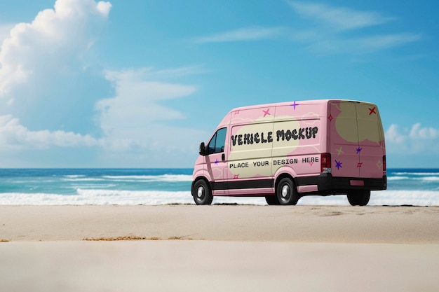 Summer traveling vehicle  mockup