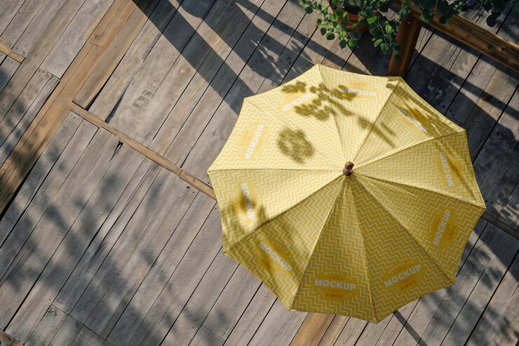 PSD summer umbrella mockup design