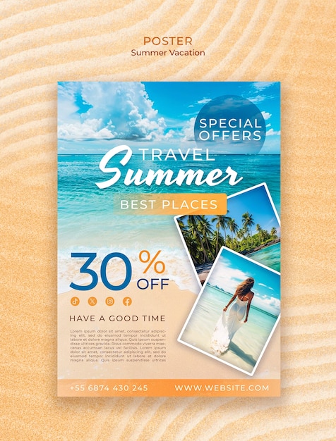 Summer vacation template design