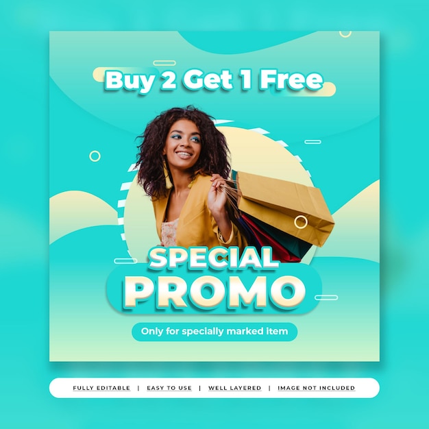 PSD summer vibe colorful gradient fashion sale instagram post