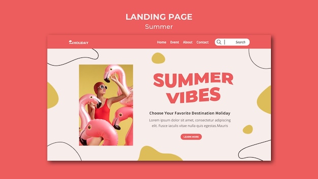 Summer vibes landing page template