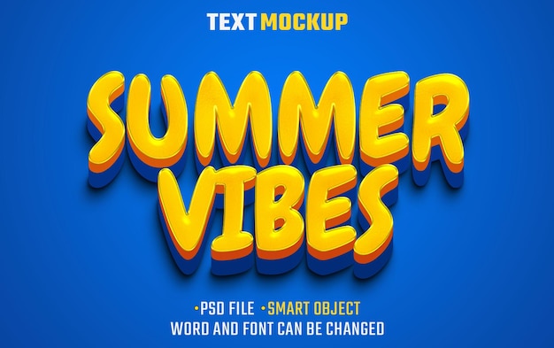 summer vibes text effect 3d text font effect