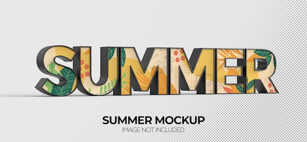 PSD summer word sign mockup for advertising or branding