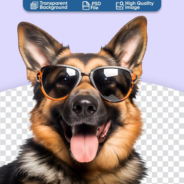 PSD summerready duitse herdershond met zonnebril is gelukkig